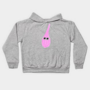 Pink hair fluff ball with eyes Kids Hoodie